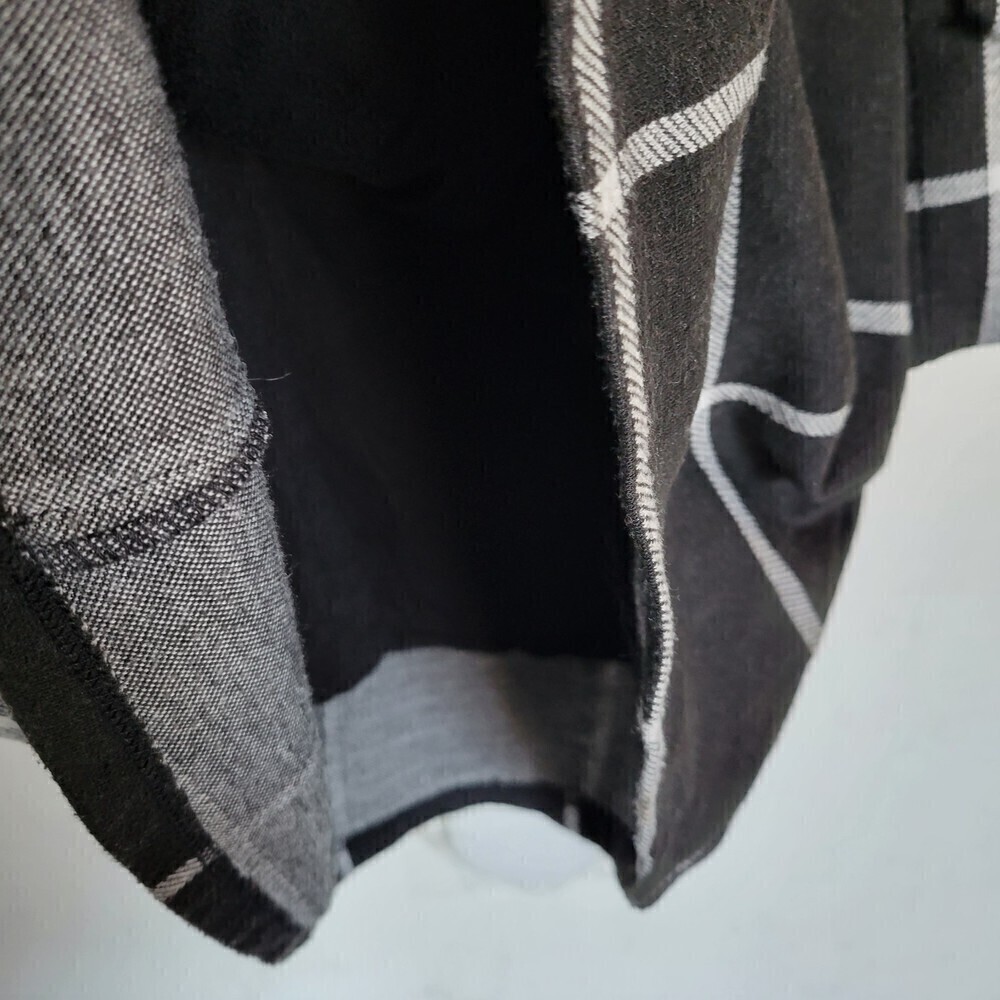 Slate & Willow Black Gray Plaid Stripe Long Sleeve Knit Mini Shift Dress Size XS - Picture 9 of 14